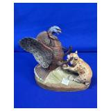 WILD TURKEY AND BOBCAT NO 21983 PORCELAIN DECANTER