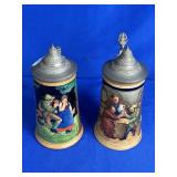 (2) GERMAN MARKED STONEWARE STEINS: 3925 MAN &