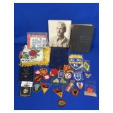 ASSORTED PATCHES (CUB SCOUT), WAR HANDKERCHIEFS,