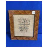 FRAMED CROSS STITCH SAMPLER IDA MOORE 1819 7 YRS