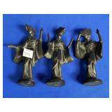 (3) METAL ORIENTAL-STYLE FIGURINES
