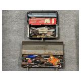 (2) METAL TOOLBOXES FILLED W/ TOOLS INCLUDING