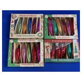 (4) BOXES OF LONG DROP VINTAGE CHRISTMAS ORNAMENTS