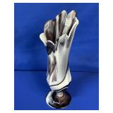 WESTMORELAND SLAG GLASS AMETHYST AND WHITE VASE