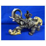 MADE IN PORTUGAL ELEPHANT AND TIGER APPROX 15"