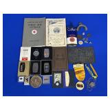 JUNK DRAWER LOT: ZIPPO MONEY CLIP,ZIPPO KEY HOLDER