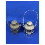 (2) RAILROAD LANTERNS: THE ADAMS & WESTLAKE CO.