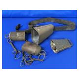 (4) UNMARKED TIN/COW BELLS