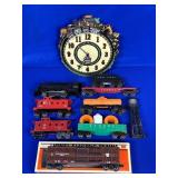 LIONEL BATTERY OP WALL CLOCK, NO 1062 ENGINE, NO.