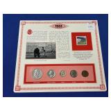 1951 YEAR SET WITH BOBBY THOMPSON STAMP