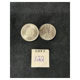 (2) 1/4 TROY OZ SILVER ROUNDS: LIBERTY & AZTEC