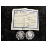 1889-CARSON CITY SILVER PROOF SET WITH COA