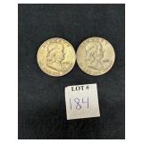 1951 & 1953 FRANKLIN HALF DOLLARS