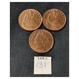 (3) ONE A.V.D.P. OZ. COPPER ROUNDS
