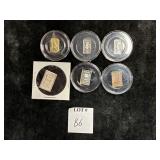 (6) 1 GM .999 FINE SILVER BARS