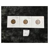 (3) 1909 VDB WHEAT PENNIES