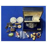 JUNK DRAWER LOT: WESTCLOX WRISTWATCH, PENCIL