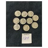 (10) ROSEVELT DIMES (MIXED YEARS)
