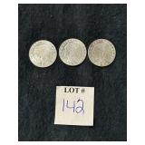 (3) 1/10 TROY OZ .999 FRACTIONAL SILVER INDIAN