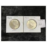 (2) 1964 KENNEDY HALF DOLLARS