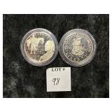 1989-S & 2015-S COMMEMORATIVE PROOF HALF DOLLARS