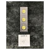 (3) UNSNAPPED ROYAL CANADIAN MINT 1G GOLD MAPLES