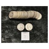FULL ROLL (40) SILVER QUARTERS (MIXED YEARS)
