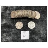 FULL ROLL BARBER SILVER QUARTERS (MIXED YEARS)