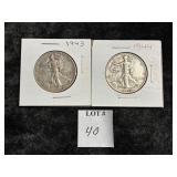 1943 & 1944 WALKING LIBERTY HALF DOLLARS