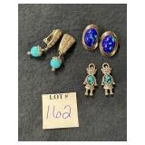 STERLING AND TURQUOISE CLIP-ON EARRINGS & CHARMS