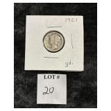 1921 MERCURY DIME