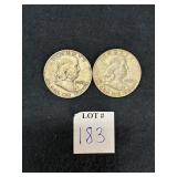 1952 & 1962 FRANKLIN HALF DOLLARS