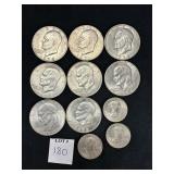 (8) EISENHOWER & (3) SUSAN B ANTHONY DOLLAR COINS