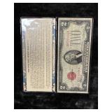 1928 TWO DOLLAR RED SEAL NOTE US.S FED RESERVE