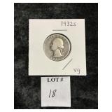 1932-S WASHINGTON SILVER QUARTER