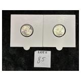 (2) 1/10 OZ SILVER FRACTIONAL ROUND