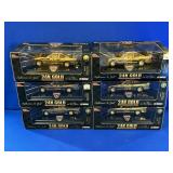 (6) 1999 RACING CHAMPIONS 24K GOLD PLATED DIE CAST