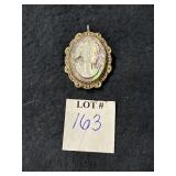 .925 STERLING AND MOTHER OF PEARL STYLE CAMEO
