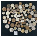 MIXED CHANGE, FOREIGN COINS, NOVELTY COINS