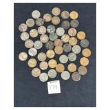 LOOSE INDIAN HEAD, WHEAT PENNIES, AND STEEL CENTS