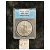 ANACS GRADED MS 69 2018 AMERICAN SILVER EAGLE