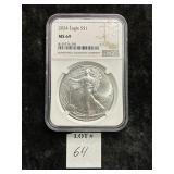 NGC GRADED MS 69 2024 AMERICAN SILVER EAGLE