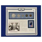 1961 YEAR SET WITH PEACE CORPS STAMP