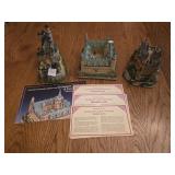 (3) DANBURY MINT CASTLES WITH CERTIFICATE OF