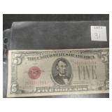 FIVE DOLLAR RED SEAL CERTIFICATE US FED NOTE