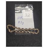8.5G 10K BRACELET W/DARK BLUE STONES