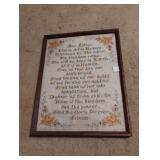 CROSS-STITCH FRAMED "OUR FATHER" PRAYER