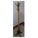 WOODEN HAND-MADE HALL TREE APPROX 60"