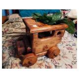 DECORATIVE WOODEN TRAIN/PLANT STAND