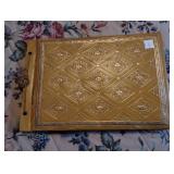 LEATHER BOUND SCRAP BOOK WITH CARDS